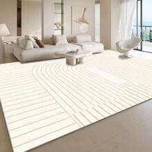 1pc Minimalist Lightweight Luxurious Curved Striped Pattern Carpet. Velvet Surface Weighs Approx. 850g, Thickness Approx. 0.6cm. Carpet Is Wear-Resistant, Anti-Slip, And Easy To Clean. Available In Multiple Sizes. Suitable For Kitchen, Living Room, Dining Room, Bedroom, Balcony, Bathroom, Study, And Various Scenarios. An Ideal Choice For Home Decor. - Multicolor - View 3