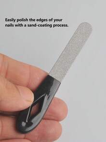 4pcs Double-Sided Plastic Handle Nail Files, Suitable For Nail Care And Shaping - Multicolor - View 5