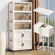 Multi-Functional Collapsible Toy Storage Bins - Stackable Storage Containers With Lids, Heavy-Duty Storage Bin For Garage Storage, Home Organization Essential For Closet, Bathroom, Kitchen & Office - trắng - Xem 9