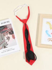 1pc Women's Handmade Floral Decor Elegant Solid Color Necktie, Suitable For Party, Gift, School, Shirt, Holiday Matching