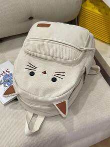 Casual Minimalist Student Backpack, Soft Girl Cute Lightweight Versatile Backpack, Back To School Bag - Multicolor - View 3