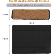 Wheelchair Armrest Pads, 2PCS Sheepskin Fleece Wheelchair Armrest Covers, Non Slip Arm Rest Cover Cushion Pad Wheelchairs Pink - Brown - View 3