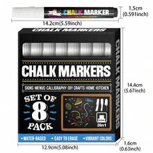 8pcs/Set Liquid Chalk Markers, Erasable Multi-Color Highlighters, LED Writing Board Glass Window Art Markers - Erasable Highlighter - View 12