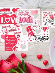 6pcs Heart-Shaped Scratch Cards, "I Love You" Valentine's Day Party Creative Pink Scratch Cards, Party Gifts And Surprises, Suitable For Valentine's Day, Christmas, Anniversary Party Supplies - Paper Material - Multicolor - View 1