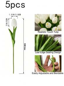 20 bông hoa tulip trắng nhân tạo, thích hợp làm quà tặng Ngày của Mẹ, trang trí đám cưới, trang trí nhà cửa, phòng ngủ, phòng khách, tiệc sinh nhật, trang trí Ngày Valentine. - trắng - Xem 9