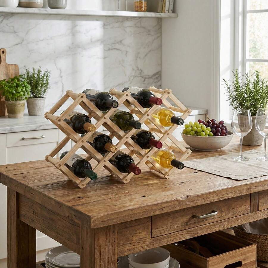 Tabletop Wine Racks - Wood Color - View 1