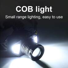 IR Sensor LED Headlamp Yellow Light Rechargeable Headlight With COB Light 2*30W LED 8 Modes Head Flashlight Zoomable Outdoor Camping Lantern - Black - View 6