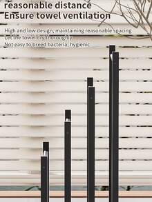 1个浴缸毛巾架，4层毛巾收纳架，节省空间的浴室整理架，便携式户外泳池毛巾架，休闲风格，无需电源，落地式，适用于健身房、浴缸收纳、毯子架 - 彩色 - 查看 9