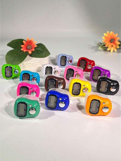 Adjustable Finger Ring Manual Tally Counter, Random Color Tasbih/Rosary Ring, Suitable For Knitting, Prayer, And Stress Relief