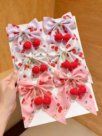 6/2 قطعة من مشابك الشعر بشريط الفيونكة باللون الوردي والأبيض والبنفسجي، بتصميم كابيبارا الجميل والكرز ثلاثي الأبعاد، إكسسوارات شعر عصرية متعددة الاستخدامات، هدية مثالية للفتيات الجميلات، مناسبة لحفلات الشاي والنزهات، تتناسب مع ملابس الفتيات الحلوة، العناصر المطبوعة تعزز اتساق الأسلوب