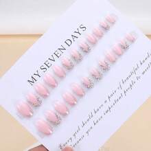 French Rhinestone Rimmed Manicure Nail Patch Cool Flash Diamond Wearing Nail Piece Wholesale Nail Piece Long Manicure - 光療套裝 - 查看 2