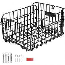 Cesta trasera plegable para bicicleta, alambre metálico, negro, montaje en portaequipajes, universal - Albaricoque - Ver 1
