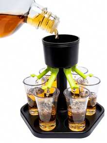 1 pieza Dispensador de bebidas multiusos con 4 grifos ajustables para fiestas, sidra, cócteles y regalos navideños - Multicolor - Ver 2