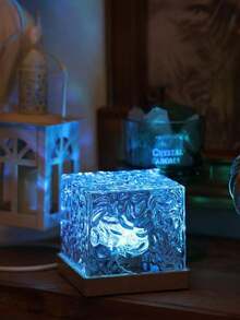 1pc LED Northern Lights Wave Ripple Crystal Projection Lamp - USB Mood Light, With Touch/Remote Control, 16 Color Changing Northern Lights Effect, For Bedroom, Party, Valentine's Day, Home And Office Decor, Party Atmosphere Lighting | Modern Table Lamp | Holiday Decor Lighting | Valentine's Day Romantic Gift Bedroom Lamp - Multicolor - View 5