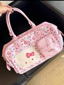 SANRIO Túi du lịch cỡ lớn Hello Kitty, túi đựng đồ du lịch cuối tuần cho nữ, túi xách tay gấp gọn dùng trên máy bay, quà tặng cho bé gái/kỳ nghỉ/Giáng sinh. - Nhiều màu - Xem 1