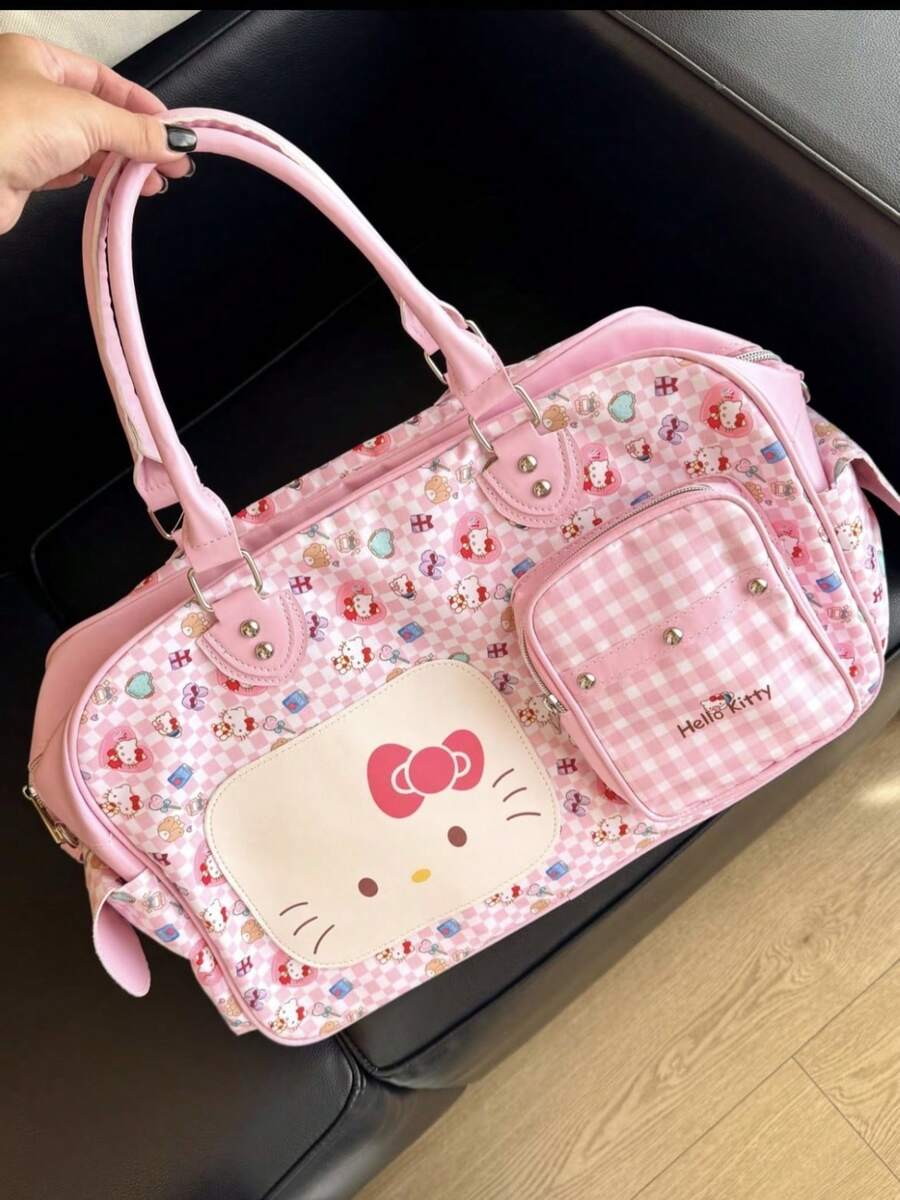 SANRIO Túi du lịch cỡ lớn Hello Kitty, túi đựng đồ du lịch cuối tuần cho nữ, túi xách tay gấp gọn dùng trên máy bay, quà tặng cho bé gái/kỳ nghỉ/Giáng sinh. - Nhiều màu - Xem 1