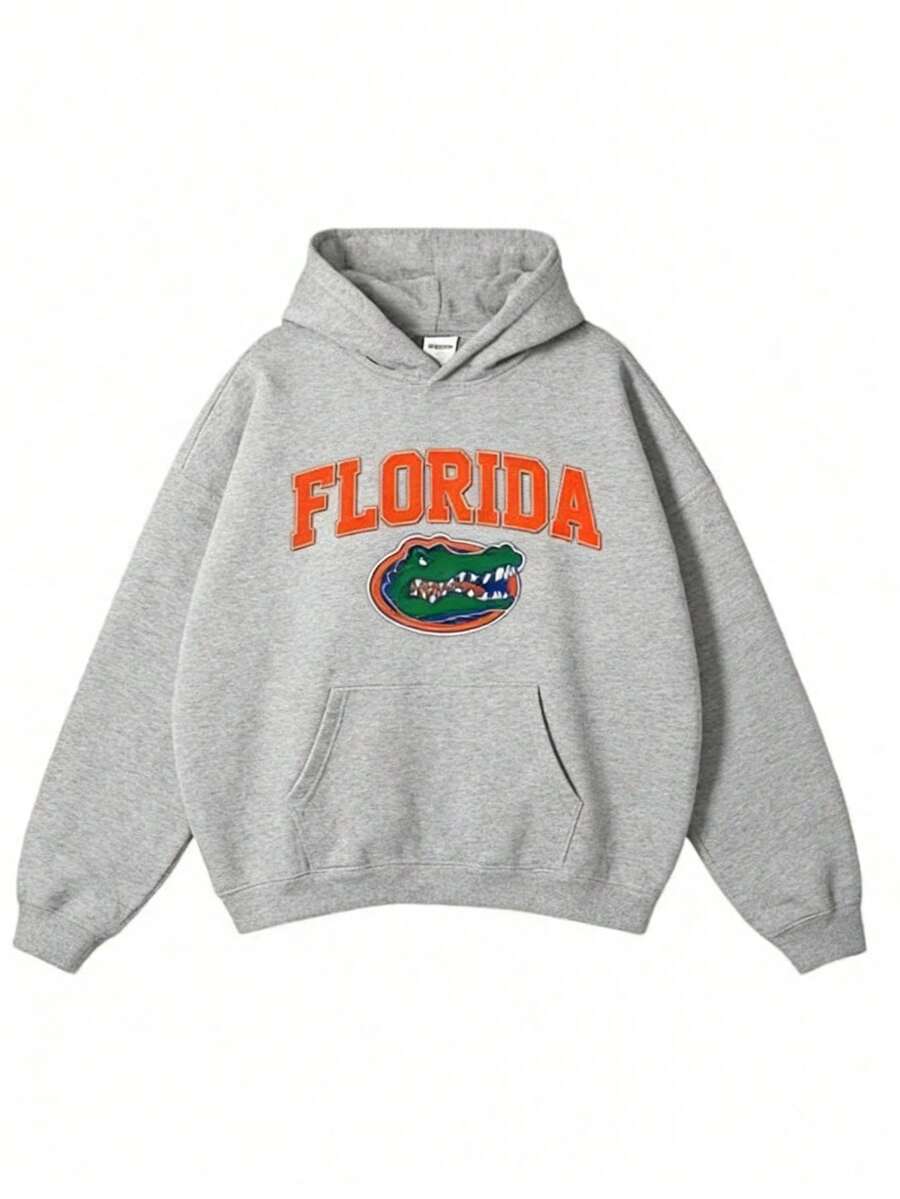 Vintage Sport Teams Collection Unisex Crewneck Black Hoodie, Graphic Team Collection Hoodie, Gift For Fans-New Arrivals For Autumn/Winter: Unisex Relaxed-Fit Cotton-Blend Long-Sleeve Hooded Sweatshirt - 灰色 - 查看 1