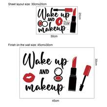 “起床化妆”墙贴，适用于卧室、客厅、梳妆台 - 彩色 - 查看 4