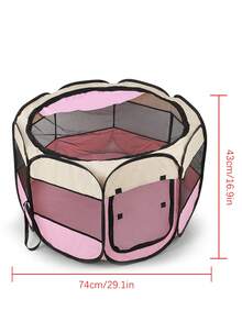 1pc Breathable Oxford Cloth Octagonal Pet Cage Bed, Foldable Pet House Suitable For Indoor/Outdoor Use By Small And Medium Pets - Multicolor - View 11