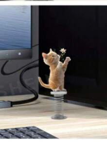 Cute Cat Desk Decor, Suitable For Desktop Spring Decoration, Ideal Gift For Parents And Friends - one-size - View 11