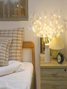 1pc LED Artificial Olive Branch Light - Modern Decorative Lamp With 30 LED Lights, Battery Powered, Suitable For Wedding, Birthday, Indoor, Party, Cafe, Restaurant Decor - Excluding Battery/Vase - White - View 3