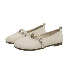 2025 Primavera Nuevos Zapatos de Brisa Nocturna Suaves para Combinar con Vestidos, Zapatos Planos de Boca Poco Profunda, Versátiles, Mary Jane, Zapatos Sencillos, Mocasines - Albaricoque - Ver 7