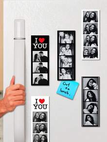 1/3/5pcs Customized Rectangular Fridge Magnets, Personalized With Photos, 5 Styles Available, Suitable For Couples Anniversary, Valentine's Day, Students Photo Display And Memo - Multicolor(Paper Fridge Magnets) - View 4