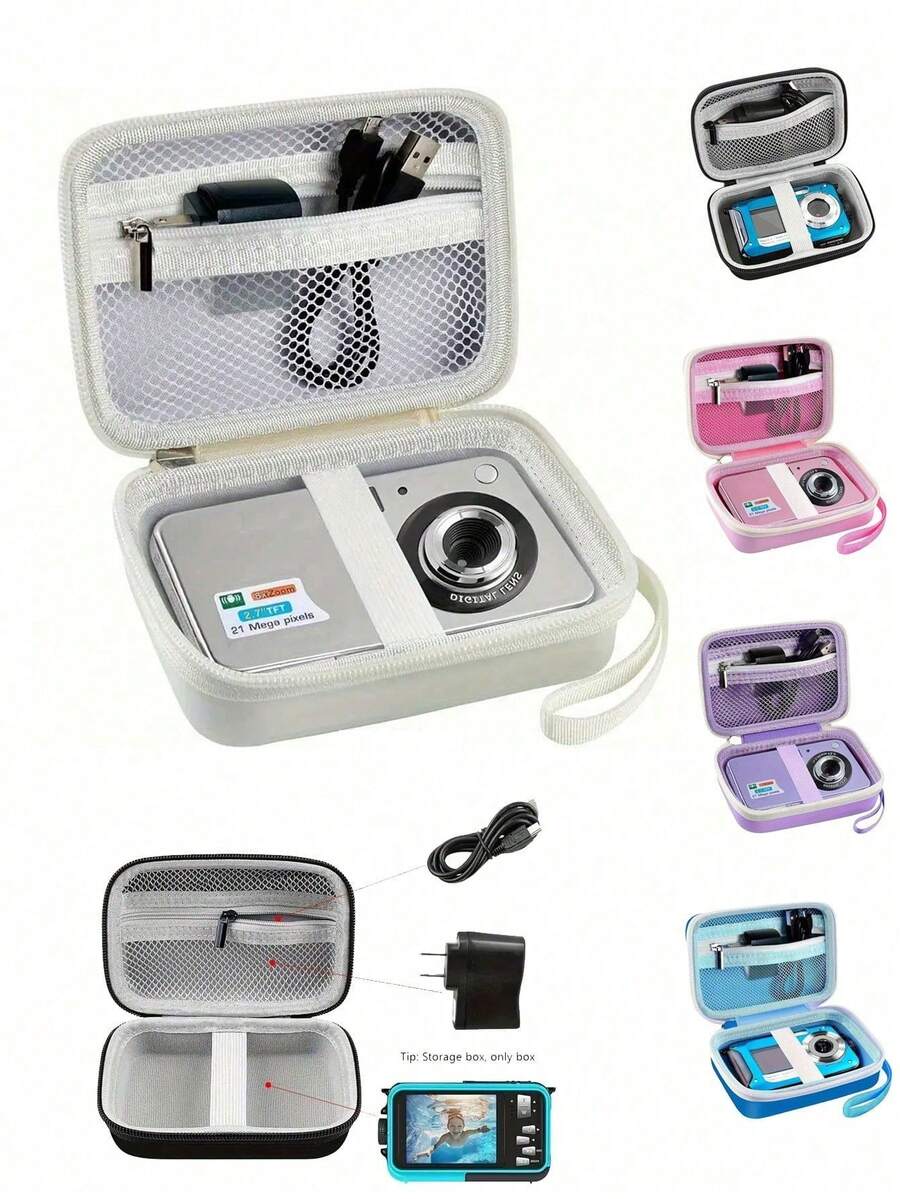 小巧防水数码相机包 - 户外摄影爱好者和旅行者的理想之选。可用作充电器包、办公数码包、相机线缆包、电子数据线收纳包、移动电源收纳包、钱包式旅行相机包。防水、轻便、大容量、便携配件 - 仅包装相机包充电器收纳包男女通用 - 彩色 - 查看 1