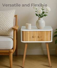 Boho Nightstand, Mid-Century Modern Nightstand, Bedroom Nightstand, Bedside Storage Table, Girls' And Women's Bedside Table, Suitable For Dormitories, Home, Offices - 15,8" x 11,8" x 21,7" - Xem 2