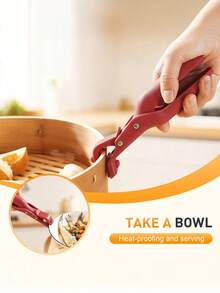 1pc/2pcs Multi-Functional Silicone Heat Resistant Tongs - Heat Resistant Silicone Tongs, Non-Slip Coating, Ergonomic Hot Plate, Dish Holder - Food Preparation Kitchen Tool, Microwave Steamer Tongs - Multicolor - View 2