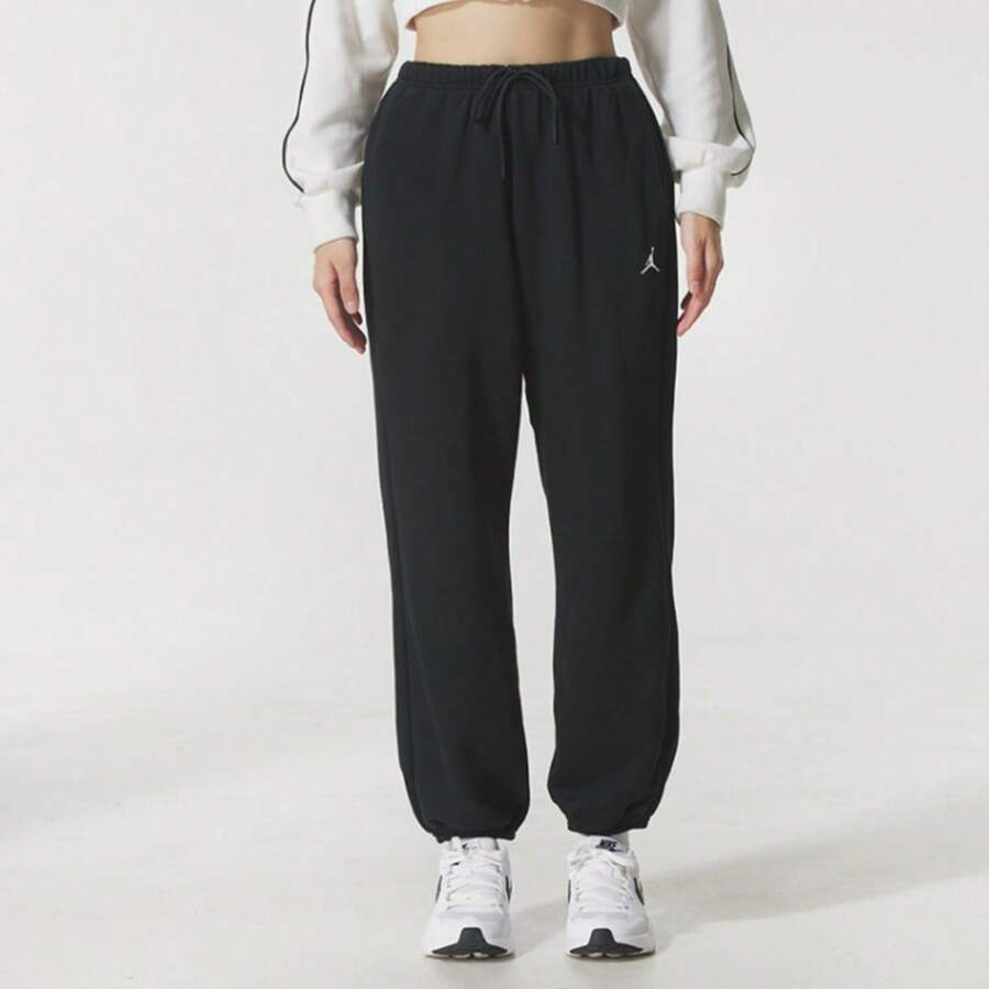 Nike Jordan 女款宽松休闲训练裤 - 黑色 - 查看 1