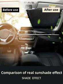 1pc Retractable Automotive Umbrella Sun Shade Curtain, Foldable Car Windshield Sunshade Board, Heat Insulation Sun Blocker Curtains Curtains For Living Room Kitchen Room Decor Home Decor Living Room Kitchen Decor Living Room Decor Room Decor Curtains Bedroom
