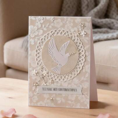 1 pieza Troquelado de fondo creativo de paloma - Ideal para manualidades de papel, elaboración de tarjetas, scrapbooking y decoración de álbumes DIY, ¡el troquelado está hecho de metal!