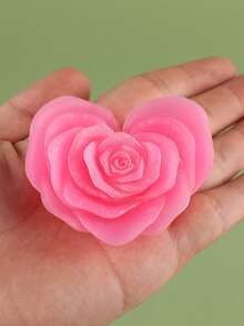 1个心形玫瑰香氛蜡烛硅胶模具 - 白色 - 查看 4