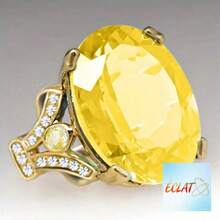 ZRVW Bohemian Style Red Zirconia Oval Ring |   Sign Of Elegance & Beauty |   Perfect For Casual Outfits, Party & Luxury Gift For Women - Yellow - View 1