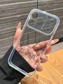 1pc Personalized Family Holding Hands Heart Signature Simple Transparent Phone Case, Compatible With Iphone 11/12/13/14/15/16/16 Pro/16 Plus/16 Pro Max/17/17 Air/17 Pro/17 Pro Max, More Models Available, Can Be Given As Valentine's Day Gift To Friends - Clear - View 6
