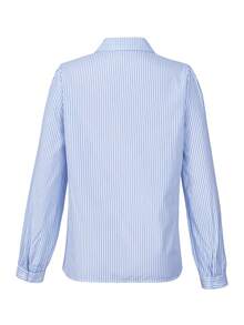 ii Women's Casual Stylish Striped Long Sleeve Shirt Spring - Blue - View 9