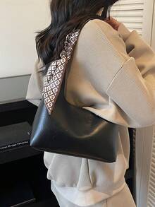 Minimalist Commuter Underarm Bag, New Fashionable Versatile Handbag & Shoulder Bag, Popular Trending Model - Black - View 4