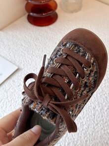 儿童休闲帆布鞋，软底轻便鞋，适合秋季穿着 - 棕色 - 查看 6