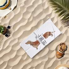 Extra Large Quick Dry Beach Towel With Funny Dachshund Design - Sand-Free, Perfect For Dog Lovers, Ideal For Pool, Bathroom, Beach Towel, Kitchen Cloth, Bath Towel, Gift - Multicolor - View 15