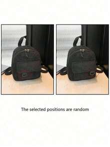 Custom Corduroy Mini Backpack, Y2k Portable Solid Color Backpack, Phone Bag, Lipstick Bag, Key Bag, Compact Casual Backpack, Multi Functional Mini Backpack, Cute Student Backpack, Men'S And Women'S Small Backpacks School,Suitable For Teen Girls Women College Students Middle School, High School, Outdoors, Travel, Outings, Holiday, Elementary School,For New Year,Valentine's Day. - Multicolor - View 6