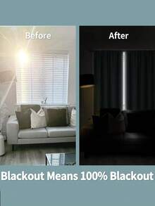 1pc Full Blackout Thermal Curtain - 99% UV-Resistant Polyester, Rod Pocket Hanging, Non-Bleachable Plain Weave, Bedroom Art Theme, Coated Blackout Thermal, Noise Reducing - Ideal For Bedroom, Farmhouse And School Deep Sleep - Light Grey - View 7