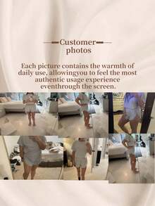 2-Piece Women's Summer New Knitted Round Neck Long-Sleeved Shorts Striped Breathable Pajamas Set - Màu Xám nhạt - Xem 9