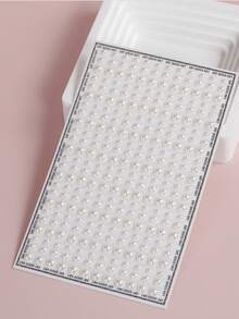 5件装多规格组合装，3mm/4mm/5mm尺寸闪亮白色珍珠颗粒脸部/眼角装饰水晶钻石贴纸，DIY，嘉年华，情人节，万圣节，圣诞节礼物，母亲节，派对，音乐节，面部毛发和指甲装饰，水钻贴纸 - 白色 - 查看 5