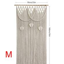 1pc Macrame Curtain, Boho Style Handmade Woven Tassel Valance Window Curtain For Room, Living Room, Entryway, Divider - Excluding Wooden Rod