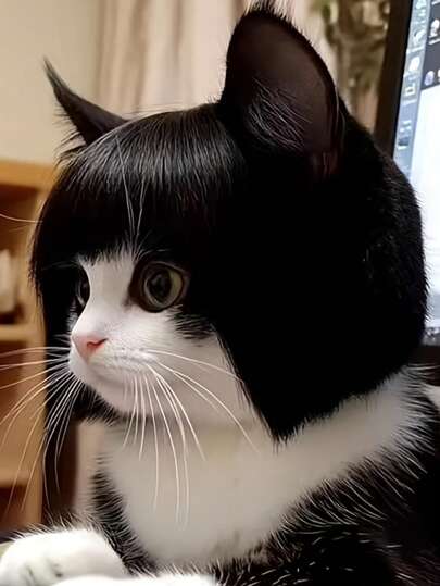 1 pieza Peluca de gato con clip - Un accesorio para mascotas de fibra de poliéster suave que es fácil de usar y cómodo, perfecto para disfraces elegantes de gato para fiestas y diversión fotográfica, un imprescindible para fiestas, diseño juguetón exclusivo para entusiastas del cosplay