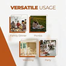 Waterproof Round Tablecloth For Round Dining Table, Decorative Rustic Soft Table Cloths Cover Farmhouse Indoor Outdoor Use For Holiday,Wedding,Kitchen, 70 Inch,Round (4-6 Seats),Burnt Orange,BurntOrange70inchRound - 焦橙色70吋圓形 - 查看 5