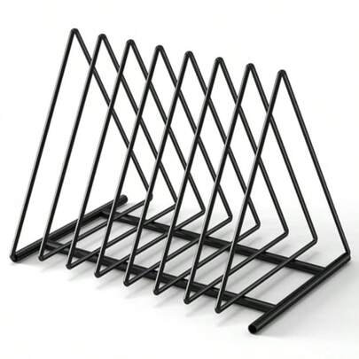 Estante de carpetas de archivos con forma de triángulo, con 7 secciones, organizador de archivos, soporte de almacenamiento, organizador de escritorio, organizador de alambre, soporte para revistas y carpetas, apto para contener artículos grandes y pequeños