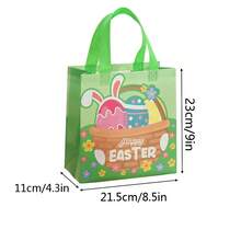 25PCS Easter Gift Packaging Bag With Handle -4 Unique Designs For Party Hand-Held Gift Bags, 9 Inches X 8.6 Inches X 4.3 Inches, Non-Woven Bag, Shopping Bag, Rabbit Egg Pattern, Suitable For Easter Party Decorations - Many - View 3