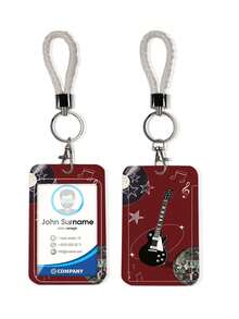 1pc ABS Red Guitar Cat Pattern Fashionable Keychain Pendant, Bag Charm, Student Bus Protector - Multicolor - View 13